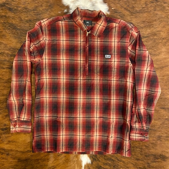 Woven Plaid Pullover Shirt - Picture 1 of 3